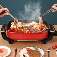 Bbq Electric Hot Pot Assortment Dish Double Non-stick Multifunction Hot Pot Food Dishes Instant Noodle Fondue Chinoise Cookware