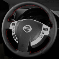 Custom Car Steering Wheel Braid Cover Genuine Leather 100% Fit For Nissan QASHQAI X-Trail Nissan NV200 Rogue Car Accessories