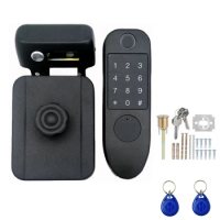 Door Handle 375KHZ Anti-Theft Lock Smart Access Control Fingerprint Storage Password Card Key Integrated Electric Free Wiring