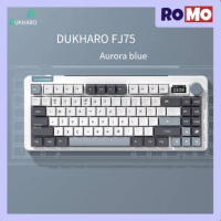 DUKHARO FJ75 Three Mode Wireless Bluetooth Mechanical Keyboard 68keys Gasket Hot Swap Keyboard RGB PBT N-Key Rollover Keyboards