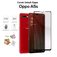 Tempered Glass Bening Full Layar Untuk Oppo A5s Antigores Full Layar  Ponsel List Hitam 9D