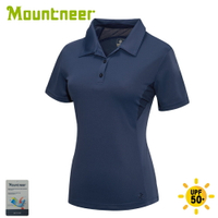 【Mountneer 山林 女 透氣排汗上衣《深藍》】31P28/POLO衫/休閒短袖/排汗衣