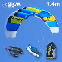 9KM 0.6~1.5㎡ 2 Line Foil Traction Kite Professional Beginner Trainer Kite With Wrist Strap + Dyneema Line + Bag