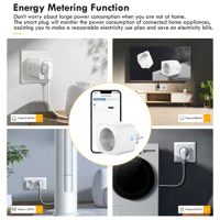 GIRIER Tuya Smart Plug WiFi Smart Home Outlet Socket with Power Monitoring Function 16A Works with Alexa Google Home Smartthings