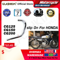 Motorcycle Exhaust Full System Muffler Contact Pipe Slip-On For Honda CG125 CG150 CG200 CG 125 150 200