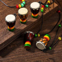 Instrument Necklaces Djembe Drum Wooden Classic Hand Drums,Necklace Drums And Percussion