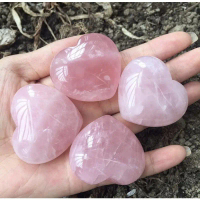100% Natural Rose Quartz Heart Shape โรสควอตซ์รูปหัวใจTop High Quality | Rose Quartz support emotion