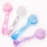 Gentle Nail Brush Nail Art UV Gel Powder Dust Clean Remover Brush With Plastic Handle Nail Care Round Head Makeup Brushes