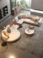 【KENS】沙發 沙發椅 意式輕奢康納利現代高級沙發圓貴妃弧形簡約真皮轉角沙發別墅客廳