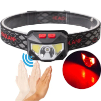 SENTER KEPALA LED MODE SENSOR GERAK DENGAN INDIKATOR BATERAI - 6 MODE CAHAYA - TAHAN LAMA - CAHAYA T