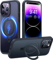 【日本代購】TORRAS 手機殼 半透明 UPRO Ostand MagSafe 美軍規格 iPhone 14 Pro Max 黑色