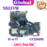 G58V Notebook Mainboard For ASUS N551VW G551V G551VW FX551V FX551VW GL551VW N551V Laptop Motherboard I5-6300HQ I7-6700HQ GTX960M