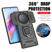 Push Window Shockproof Case For Honor Magic5 Lite X40 X9a Metal Ring Lens Protective Magnetic Back Cover Magic5 x 40 x 9a Coque