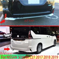 For NISSAN SERENA C27 2017 2018 2019 Car Accessories ABS Chrome Rear Bumper Skid Protector Guard Plate accessories