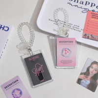 Acrylic Transparent Card Case photocard holder Student Bus Card Protection ID Photo Display Keychain Pendant Female