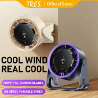 Tresgadget Foldable Fan Folding Design 90° Angle Adjustment Strong Wind Rechargeable TypeC Desk Fan