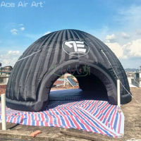 Black Inflatable Party Dome Tent Igloo Canopy Custom Logo for Outdoor Entertainment or Advertising
