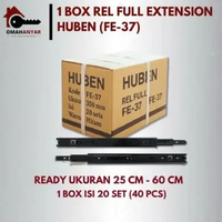 1 BOX Rel Laci 2x Double Tarik Full Extension Huben Lenaga RD 35mm Uk 25 CM - 50 CM (20PSG) 40 CM