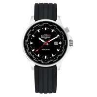 Valentino Coupeau 范倫鐵諾 古柏 世界時間腕錶 黑面 矽膠帶