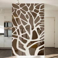 3D Mirror Wall Stickers Acrylic Sticker Big DIY Tree Decorative Mirror Wall Stickers For Kids Room Living Room Home Decor