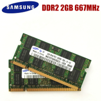 SAMSUNG (2pcsX2GB)4GB 667 MHz SODIMM DDR2หน่วยความจำแล็ปท็อป4G 667 MHZ โมดูลโน้ตบุ๊ค SODIMM RAM 2x Dual-Channel