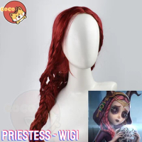 Identity V Priestess Cosplay Wig Game Identity V Priestess Wig Fiona Gilman Cosplay Long Dark Red Wig CoCos