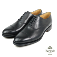 Berwick 西班牙手工壓線橫飾牛津鞋 黑色(B4472-BL)