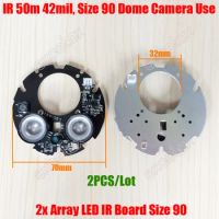 2PCS/Lot 2pcs LED Array IR 20-50M 42mil Round PCB Board Size 90 Infrared Night 850nm for CCTV Eyeball Dome Camera Case Casing