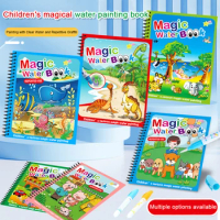 Reusable Water Coloring Books For Toddlers Magical Water Drawing Coloring Book Educational Toys For Boys Girls Gift