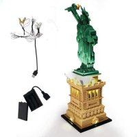 Light Kit for Lego Architecture Statue of Liberty 21042 Brick Building Blocks-(Not Included Lego Model)