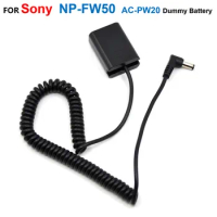 FW50 DC Coupler NP-FW50 Fake Battery 5.5x2.1mm Spring Power Cable Adapter For Sony ZV-E10 A3500 A5000 NEXC5 NEX-5T A7RII A7R