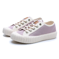 【KANGOL】帆布鞋 莫蘭迪紫 白 撞色 餅乾鞋 韓版 休閒 女(6052200392)