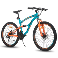 Hiland Full-Suspension Mountain Bike, 21 Speed, 26 Inch Wheel, for Men Mens Womens Bicycle