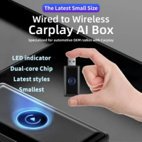 Car Mini AI Box LED for Apple Carplay Wireless Adapter Car Wired CarPlay To Wireless CarPlay USB Dongle Plug and Play ai box