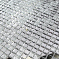 10 mm Silver Mirror Glass Mosaic Tile for Shower Bathroom Cabinet Wall Sticker Wall Decoration Gate Frame Hall