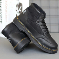 Sepatu Boots Half Formal Casual Hiitam Pria Dogmart Boot Tali Kulit Sintetic PU Combinasi Kanvas Pre