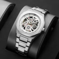 New Octagonal Design Quartz Wristwatches Men Golden Stainless Steel Dress Watch Date/Week Functions Luxury Diver's Clock Man