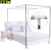 King Size Metal Canopy Bed Frame 4 Corner Bedding Canopy Frame Post Stainless