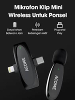 ACOME AWA-V7B WIRELESS MICROPHONE CLIP ON JEPIT DUAL PLUG LIGTHNING TYPE C