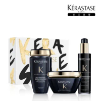 【KERASTASE 巴黎卡詩】黑鑽極萃逆時奢華禮盒(髮浴+髮膜+熱活精華)