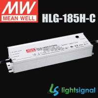 MeanWell constant current LED driver HLG-185H-C with 185W IP65 / IP67 Waterproof PFC optional dimming LED driver
