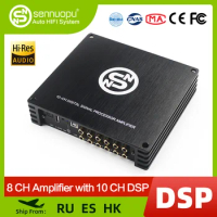 Sennuopu DS-M10Pro Car Audio 8 CH Amplifier with 10 CH DSP Processor Bluetooth Amp Equalizer Amplificador Automotivio Sound