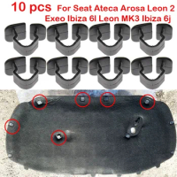 10pcs Hood Bonnet Sound Proofing Insulation Retainer Clips 1H5863849A01C For Seat Ateca Arosa Leon 2 Exeo Mk1 MK3 Ibiza 6j 6l