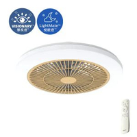 飛利浦 Philips 天花鴻運扇 Amigo G2 第二代超薄天花風扇 60+25W 可調光暗+色溫+六速 靜音慧視燈風扇燈 悅眠燈木色 (大款) 原廠行貨24個月保養