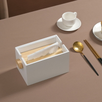 木制茶室紙巾盒方形創意餐巾紙抽盒家用客廳升降式收納盒簡約桌面