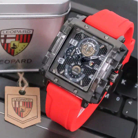( BISA COD ) Jam Tangan Pria LEOPARD L-8826 Original Rubber Tali Karet Chrono Tanggal Aktif Jam Tang
