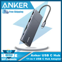 Anker USB C Hub PowerExpand 11-in-1 USB C Hub Adapter with 4K60Hz HDMI and DP 100W Power Delivery