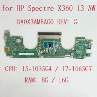 For HP Spectre X360 13-AW Laptop Motherboard CPU:I5-1035G4 I7-1065G7 RAM:8G/16G L71985-601 L71989-601 L71986-601 DA0X3AMBAG0