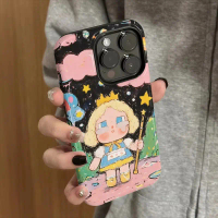 Oil Painting, Girl, Star, Crown, Bestseller, Compatible with Apple 17 Pro Max/16 Pro Max/15 Pro Max/