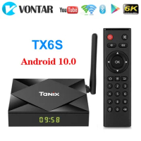 Clean Stock Tanix TX6S Android 10.0 TV Box 2GB 16GB Allwinner H616 Quad Core 6K Dual Wifi Support Google Player Youtube Set Top